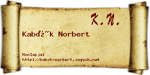 Kabók Norbert névjegykártya